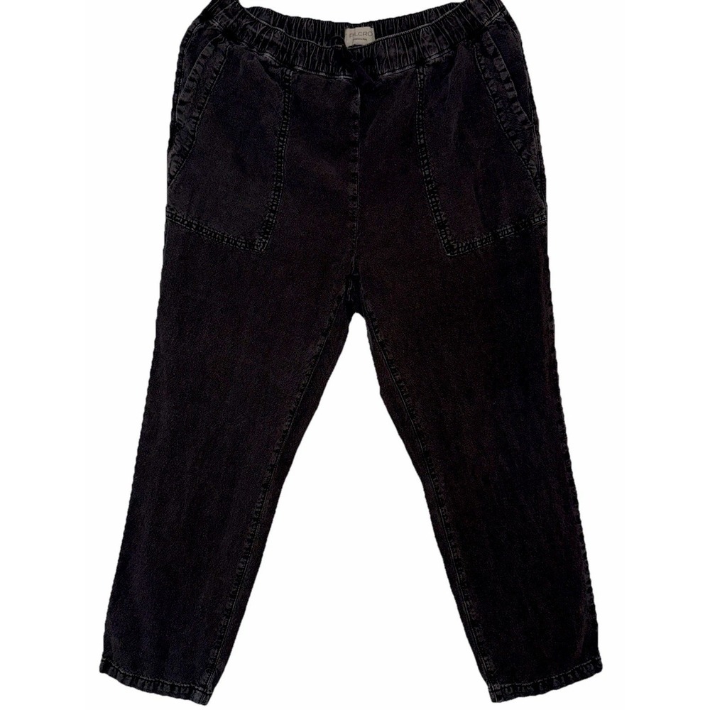 Anthropologie Pilcro Pants Women's  M Grey Wash Linen Lyocell Cropped Pull On